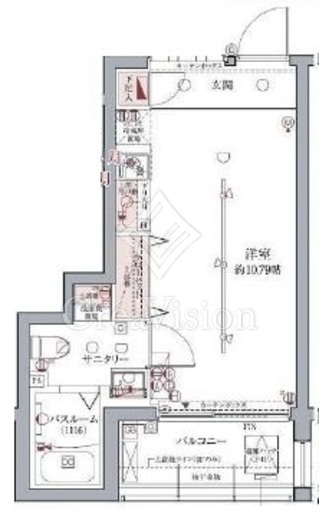 ラグディア高輪 間取り　1R