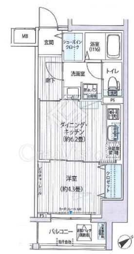 ワイズ柳橋 1LDK　間取り