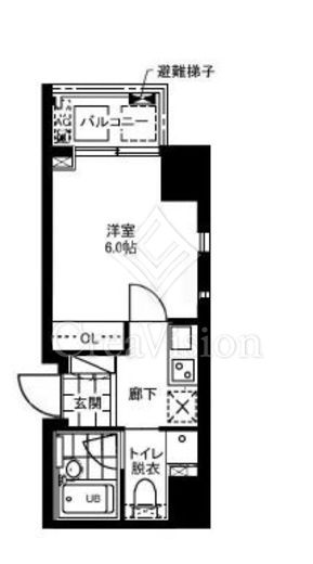 レジディア文京本郷2 1K　間取り図