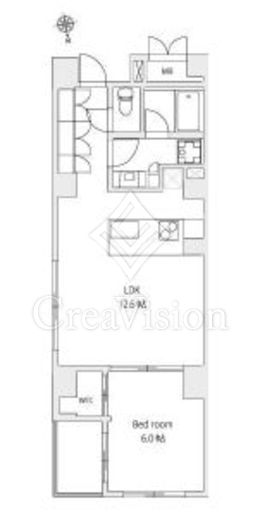 カーササクシード麻布十番 間取り　1LDK