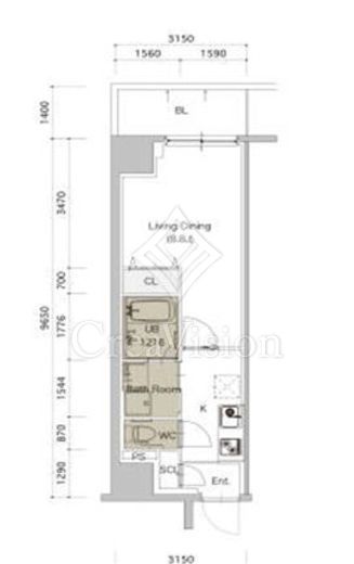 ロイジェント九段 1R　間取り図