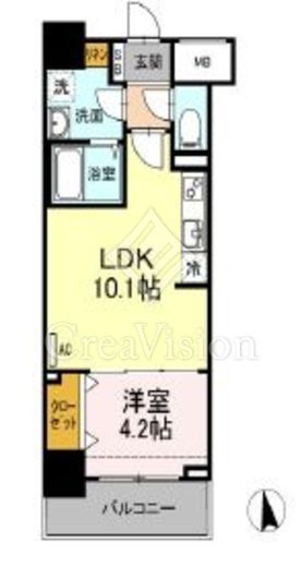 ルアナ麻布十番 1LDK　間取り図