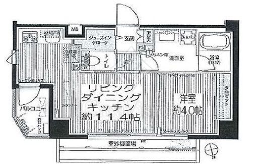 シエール自由が丘 1LDK　間取り図