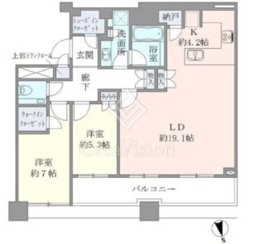 ブリリアタワーズ目黒 2LDK　間取り