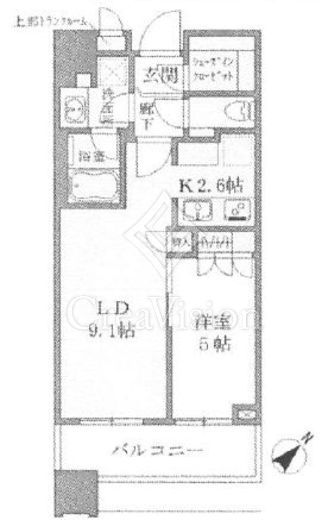 ブリリアタワーズ目黒 1LDK　間取り図