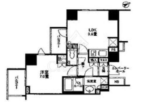 オープンレジデンシア目黒平町 1LDK　間取り図