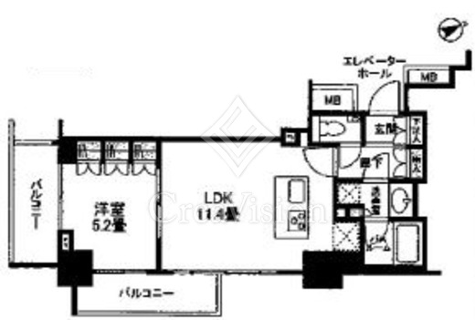 オープンレジデンシア目黒平町 1LDK　間取り