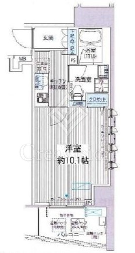 コスモグランス南品川 1K　間取り図