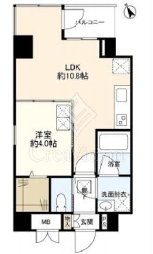 ラヴァージュ市谷台町 間取り　1LDK