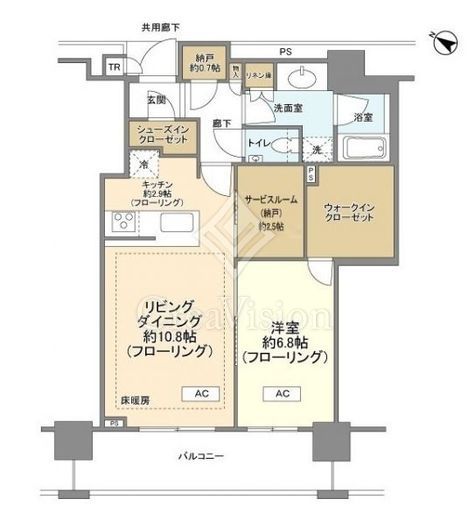 ブリリアザ・タワー東京八重洲アベニュー 1LDK　間取り図