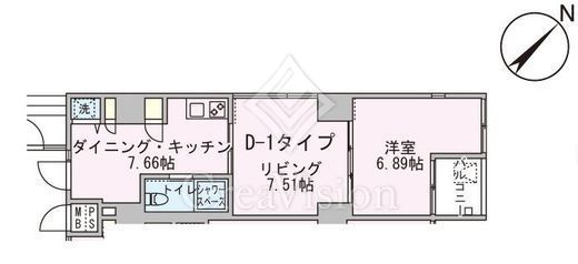 アーバンパーク代々木 1LDK　間取り