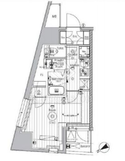 プロスタイルウェルス西早稲田 1R　間取り図