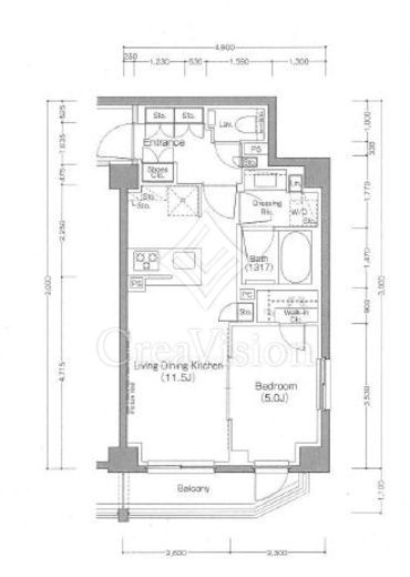 ザ・パークハビオ三軒茶屋テラス 1LDK　間取り図