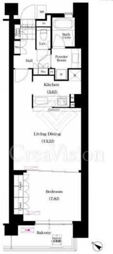 ブリリアイスト三軒茶屋 1LDK　間取り図