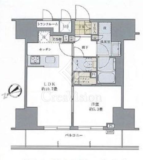 BLESS蔵前 1LDK　間取り図