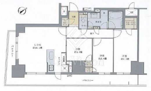 BLESS蔵前 3LDK　間取り図