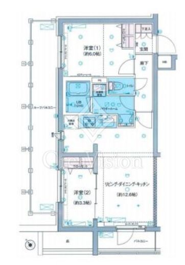 ジェノヴィア三軒茶屋グリーンヴェール 2LDK　間取り図