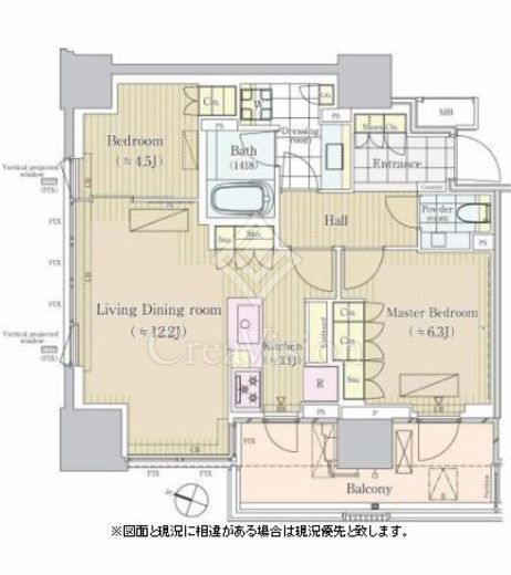 パークコート三番町ヒルトップレジデンス 2LDK　間取り