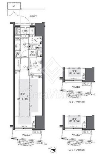 ZOOM都庁前 1K　間取り