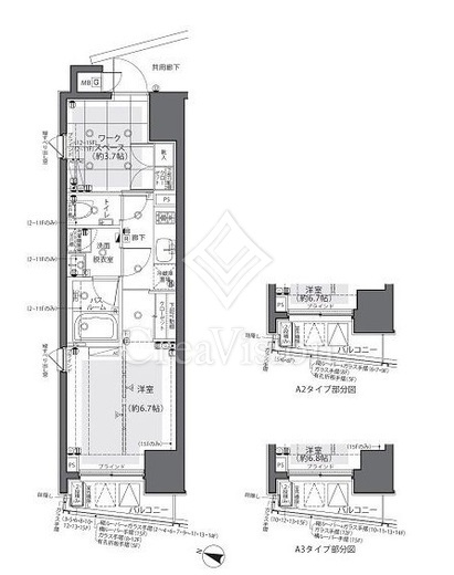 ZOOM都庁前 1R　間取り