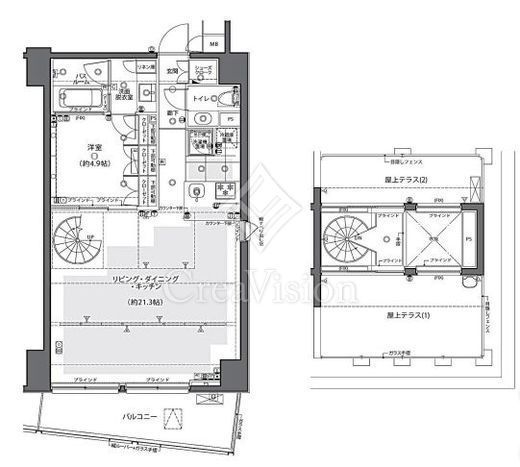 ZOOM都庁前 1LDK　間取り図