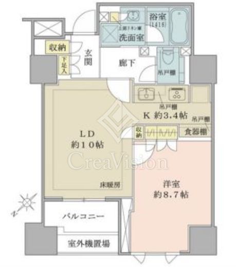 ザ・パークハウス千代田麹町 1LDK　間取り