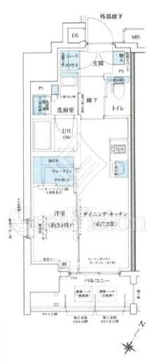 イニシア新宿早稲田 1LDK　間取り