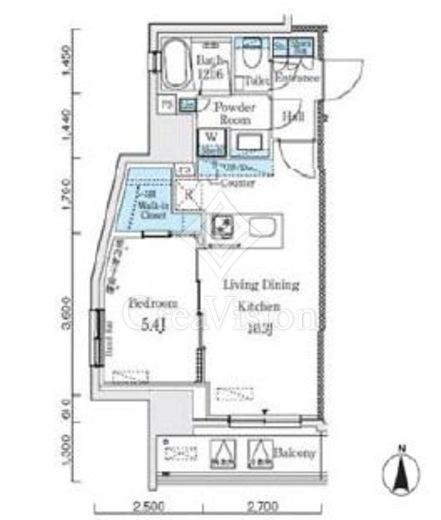 パークキューブ大井町レジデンス 1LDK　間取り図