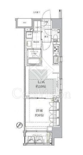 オープンレジデンシア日本橋横山町 1LDK　間取り図