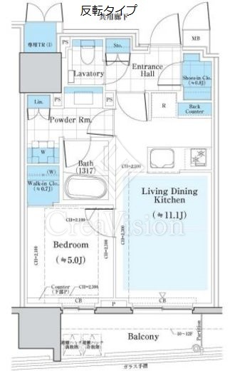 ミレアコート銀座プレミア 1LDK　間取り図