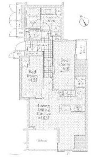 ミレアコート銀座プレミア 2LDK　間取り図