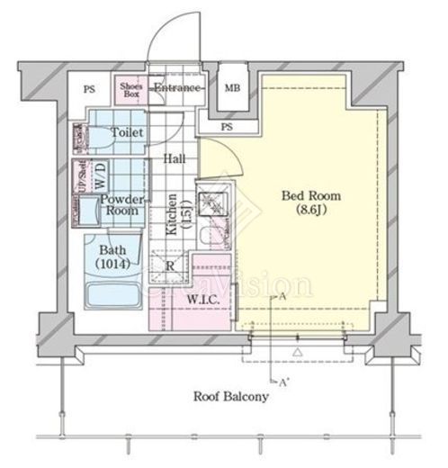 シェル品川戸越 1R　間取り図