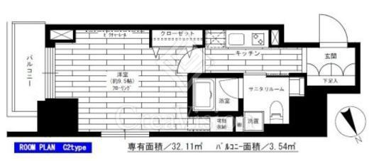 グランドコンシェルジュ六本木 1K　間取り