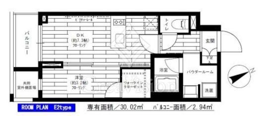 グランドコンシェルジュ六本木 1LDK　間取り