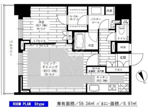 グランドコンシェルジュ六本木 1LDK　間取り