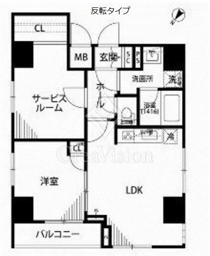 プレール・ドゥーク月島2 1LDK　間取り図