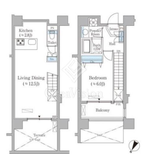 元麻布レジデンス 1LDK　間取り図