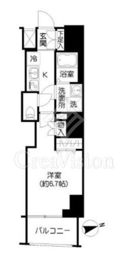 Premier市谷薬王寺 (プルミエ市谷薬王寺) 1R　間取り