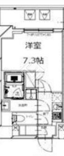 S-RESIDENCE月島 (エスレジデンス月島) 1K　間取り