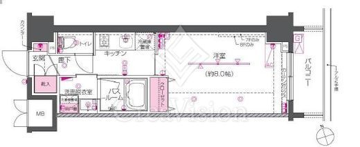 ZOOM戸越銀座 1K　間取り図