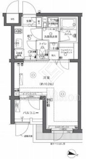 ZOOM中野坂上 1K　間取り図