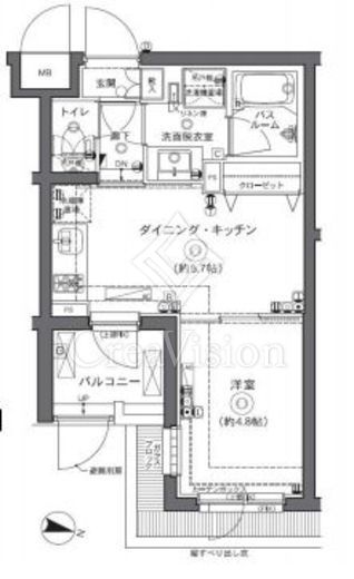 ZOOM中野坂上 1DK　間取り図