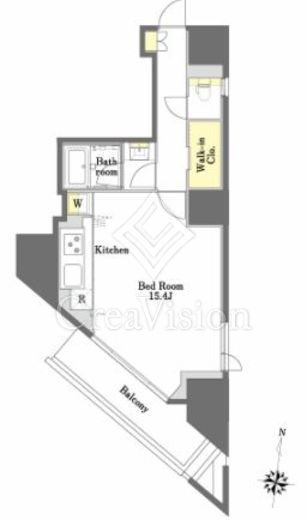 プライムメゾン本郷 1R　間取り図