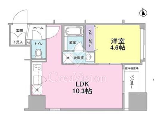 リバーレ東新宿 1LDK　間取り