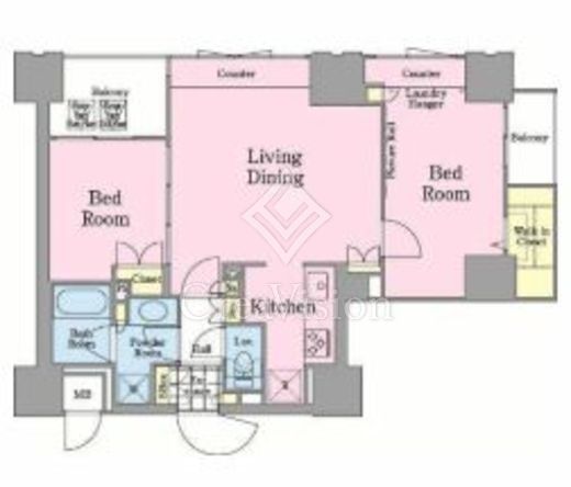 東神田テラスレジデンス 2LDK　間取り図