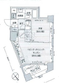 ヘキサート六本木 1LDK　間取り図