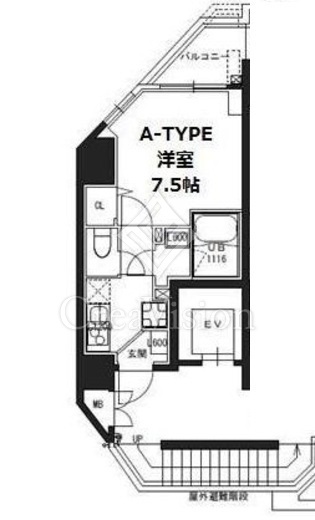 S-RESIDENCE蔵前 (エスレジデンス蔵前) 1K　間取り図