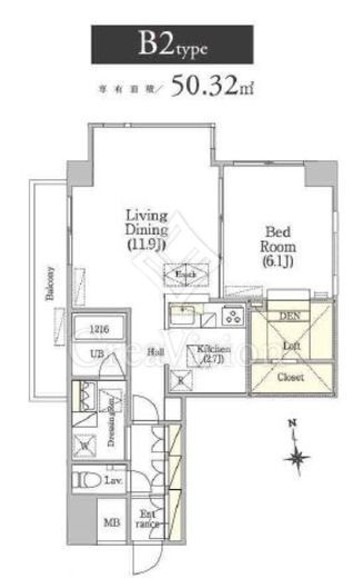 オール戸越 1LDK　間取り図