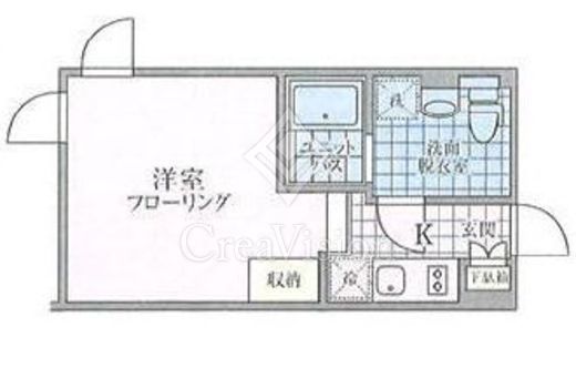 ルクレ目黒不動前 1R　間取り図