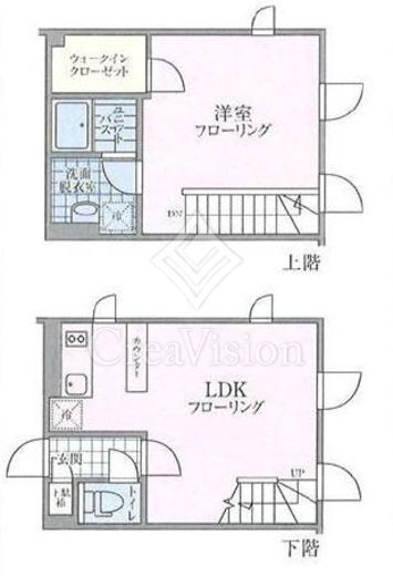 ルクレ目黒不動前 1LDK　間取り